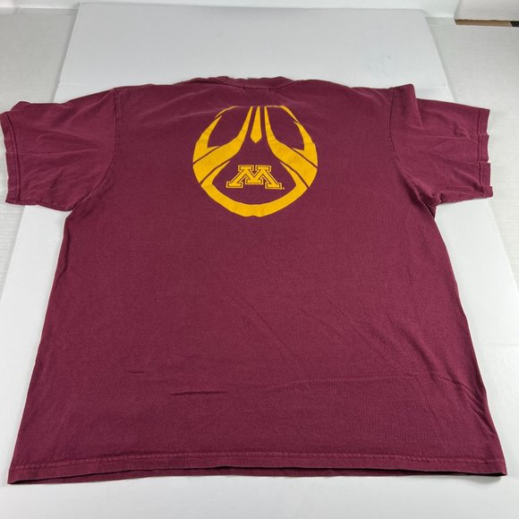 Y2K Nike Team Minnesota Golden Gophers Center Swoosh Shirt Large Red Faded Tee - Picture 10 of 16